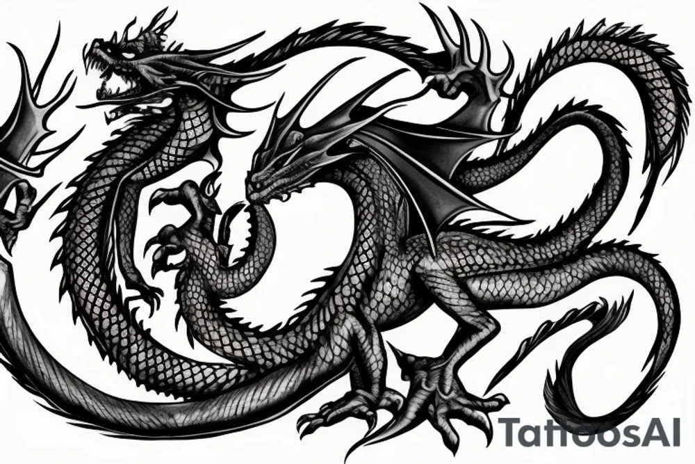 Dragon holding orb, back tattoo, red eyes tattoo idea