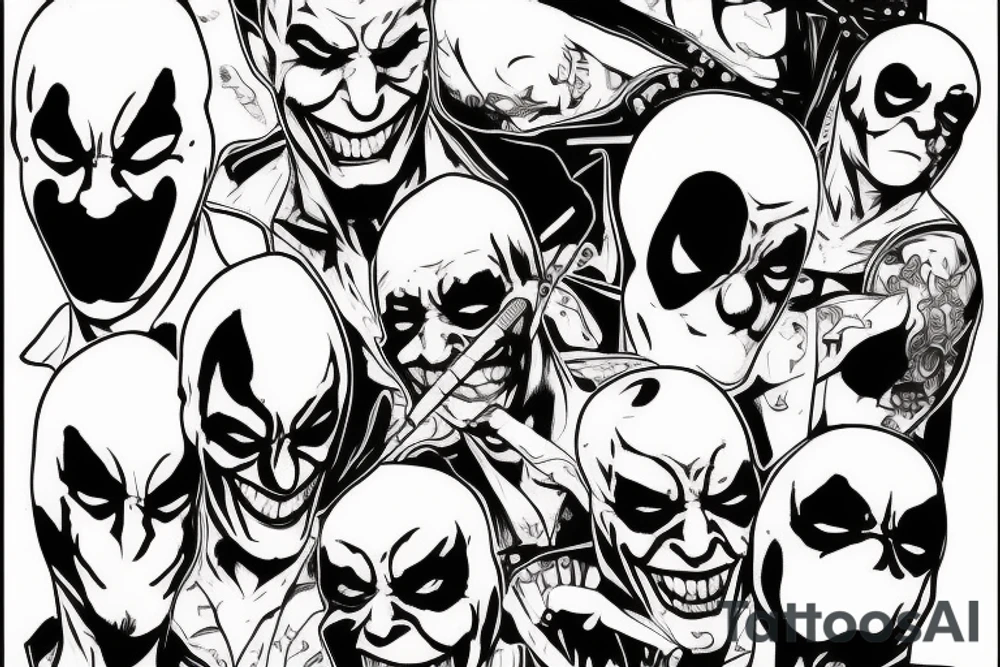 Joker deadpool tattoo idea