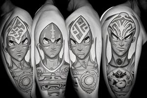 avatar aang bending all four elements tattoo idea
