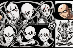avatar aang bending all four elements tattoo idea