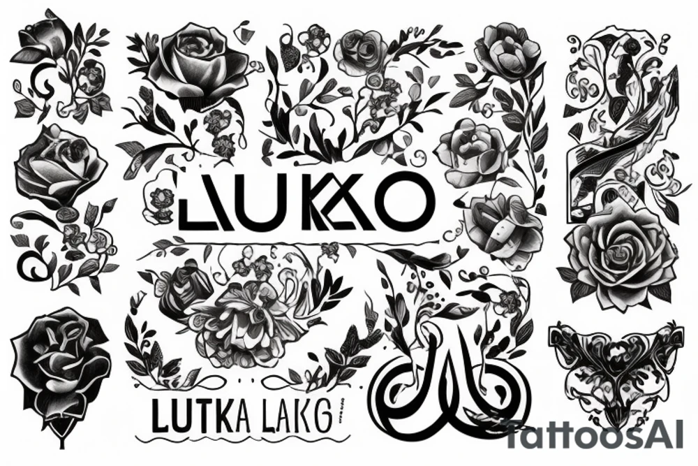 a text line that says 'Lukas + Carla' tattoo idea
