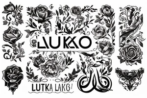 a text line that says 'Lukas + Carla' tattoo idea