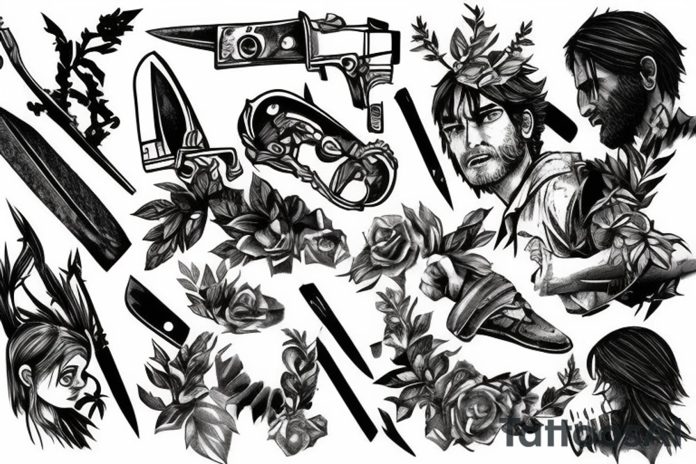 Switch blade from the last of us game piercing someting tattoo idea