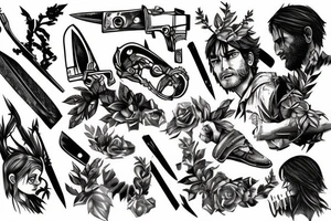 Switch blade from the last of us game piercing someting tattoo idea