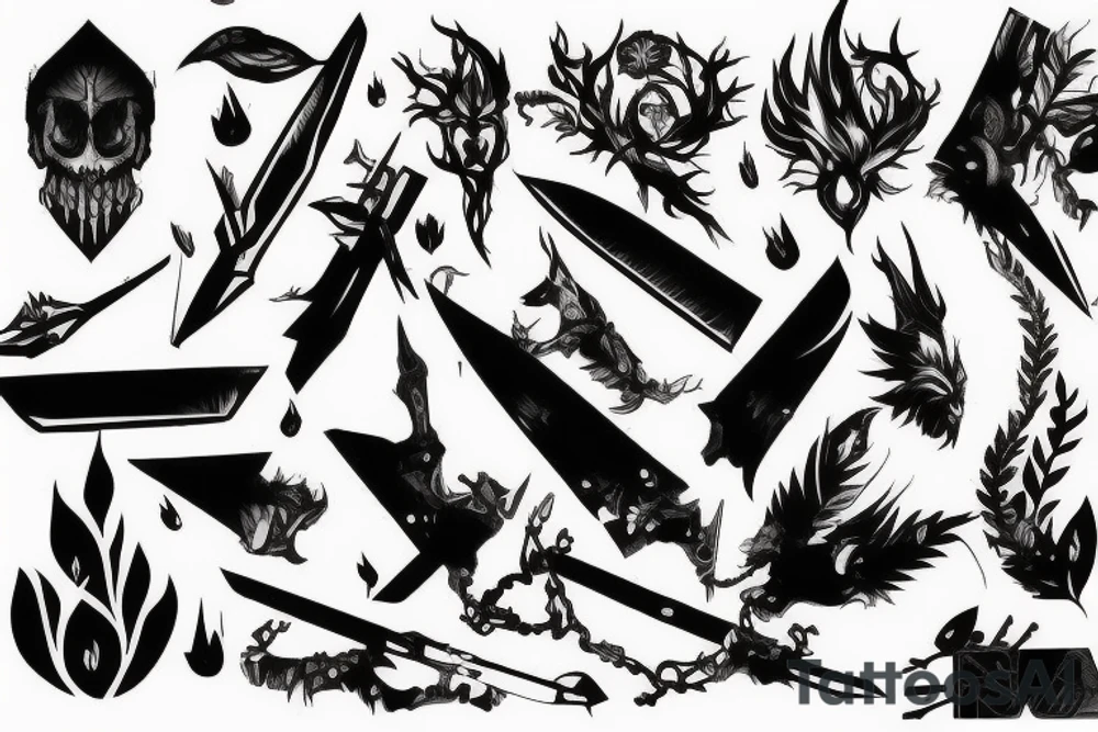 Switch blade from the last of us game piercing someting tattoo idea
