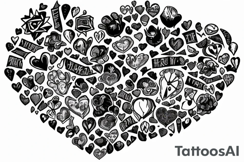 Brain having a conversation with heart tattoo idea