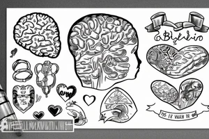 the brain talking to the heart tattoo idea