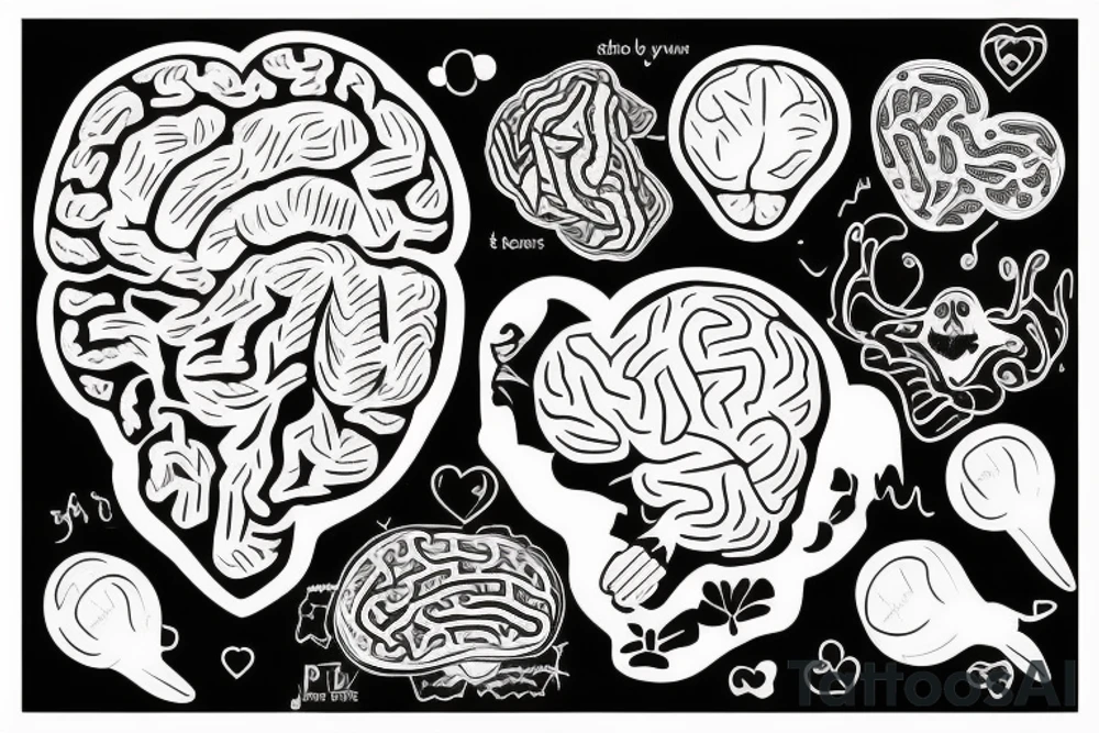 the brain talking to the heart tattoo idea