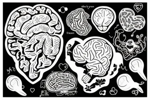 the brain talking to the heart tattoo idea