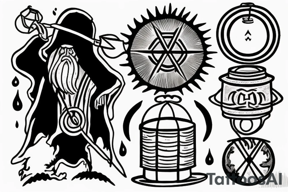 Hermit holding a lantern with a touch of occult tattoo idea