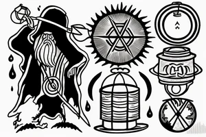 Hermit holding a lantern with a touch of occult tattoo idea