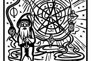 Hermit holding a lantern with a touch of occult tattoo idea
