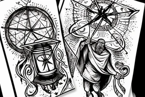 Hermit holding a lantern with a touch of occult tattoo idea