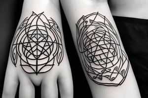 pentacle with tree of life tattoo idea