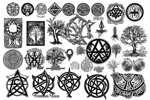 pentacle with tree of life tattoo idea