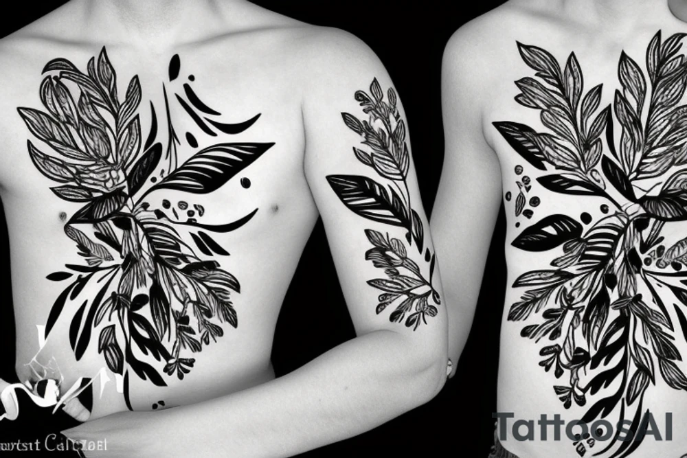Vegetation ornament tattoo idea