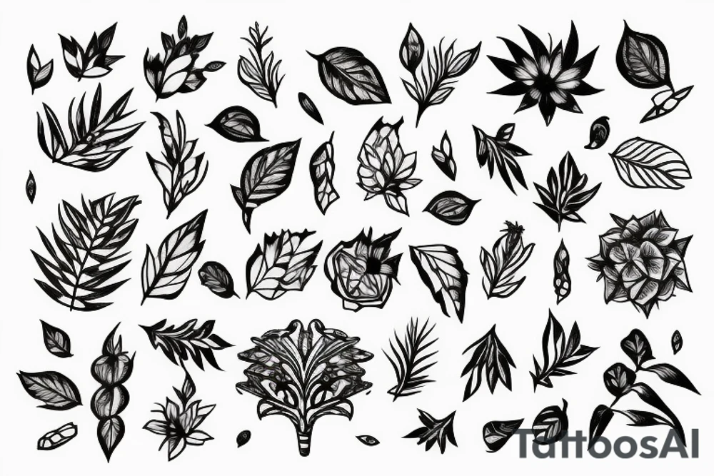 Vegetation ornament tattoo idea