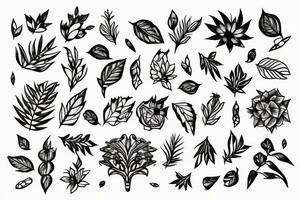 Vegetation ornament tattoo idea