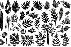 Vegetation ornament tattoo idea