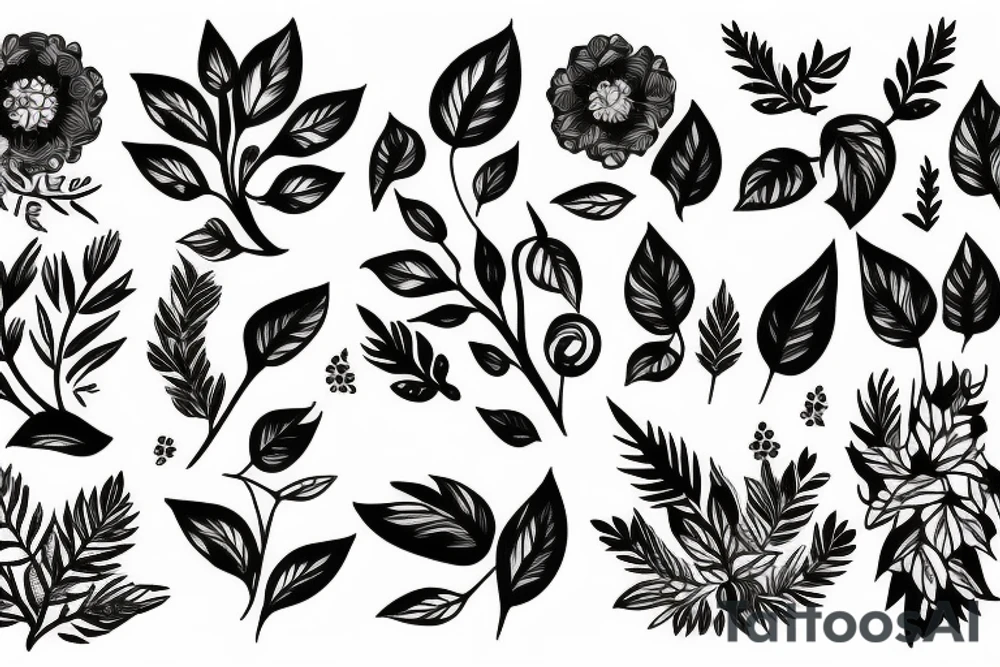 Vegetation ornament tattoo idea