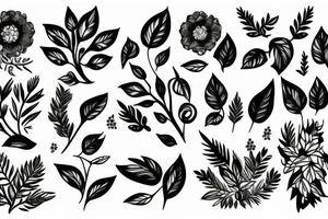 Vegetation ornament tattoo idea