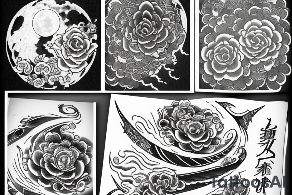 Japanese moon tattoo idea