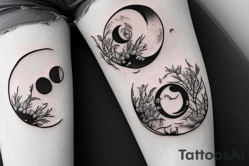 Japanese moon tattoo idea