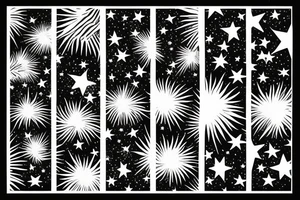 Palm tree with stars and astronomy tattoo idea