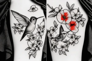 humming bird, poppy, apple blossom, cherry blossom, daisy tattoo idea