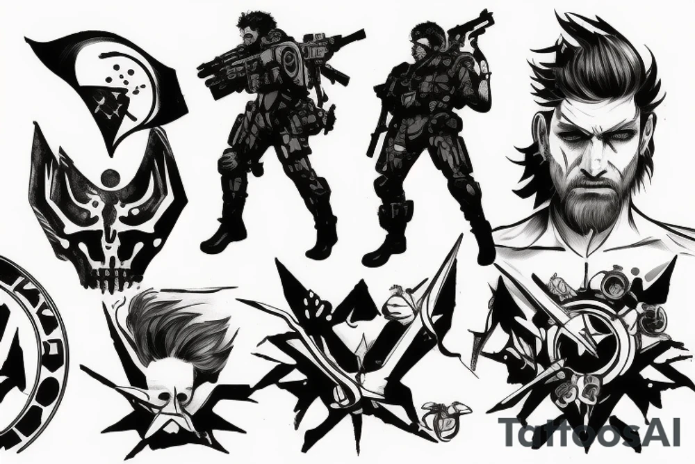 logo de outer heaven del juego de metal gear solid tattoo idea