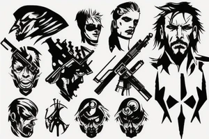 logo de outer heaven del juego de metal gear solid tattoo idea