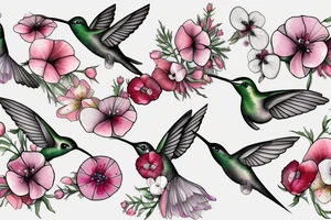 humming bird, poppy, apple blossom, cherry blossom, daisy tattoo idea