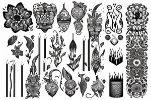 thin, long candle tattoo idea
