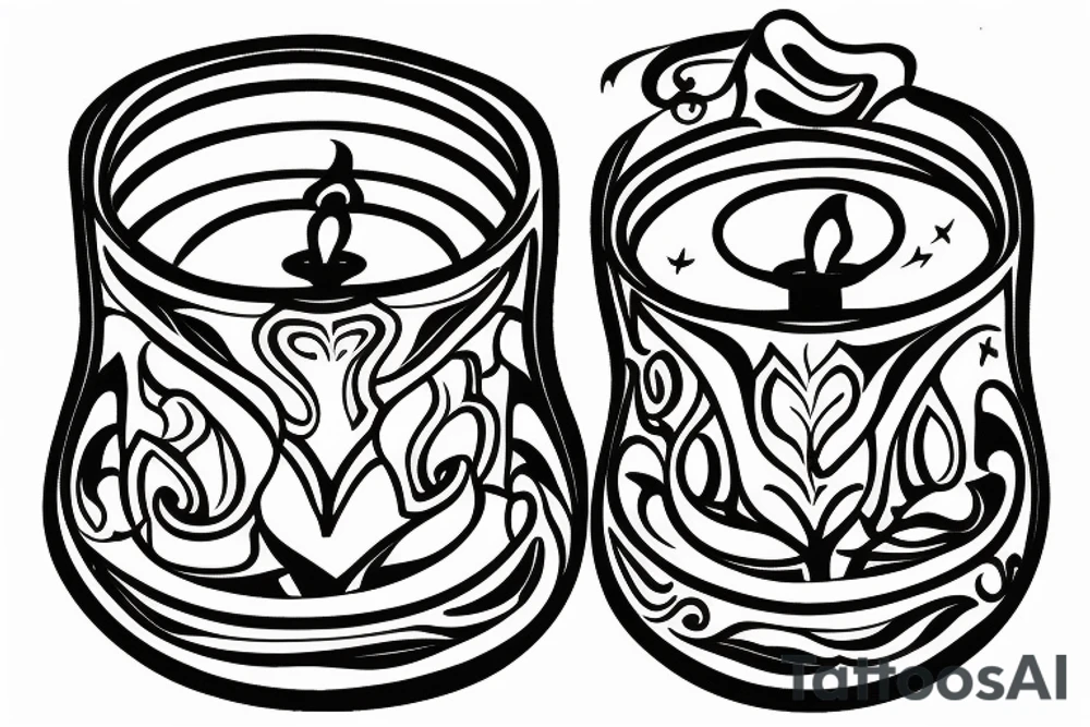 candle inside candle holder tattoo idea