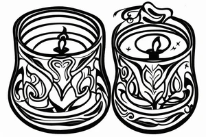 candle inside candle holder tattoo idea