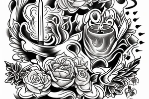 candle inside candle holder tattoo idea