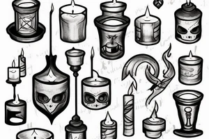 candle inside candle holder tattoo idea