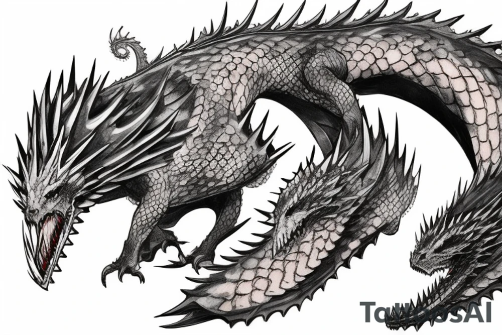 3 game of thrones dragons accross the chest into a sleeve tattoo idea