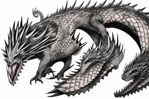 3 game of thrones dragons accross the chest into a sleeve tattoo idea