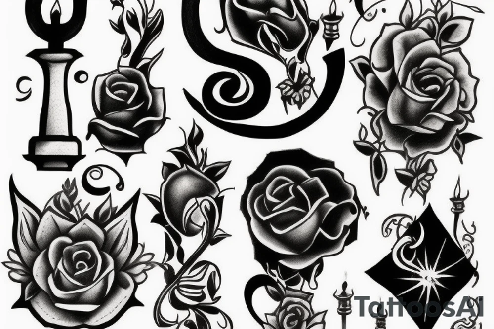 candle inside candlestick tattoo idea
