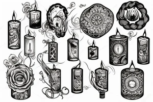 candle inside candlestick tattoo idea