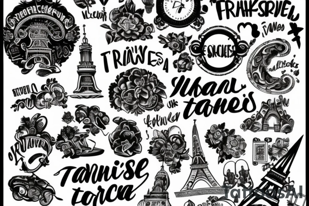 make a tattoo that signifies your trip with your friends to countries that were Czech Republic, Netherlands, Germany, Spain tattoo idea
