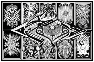 Shield on the back tattoo idea