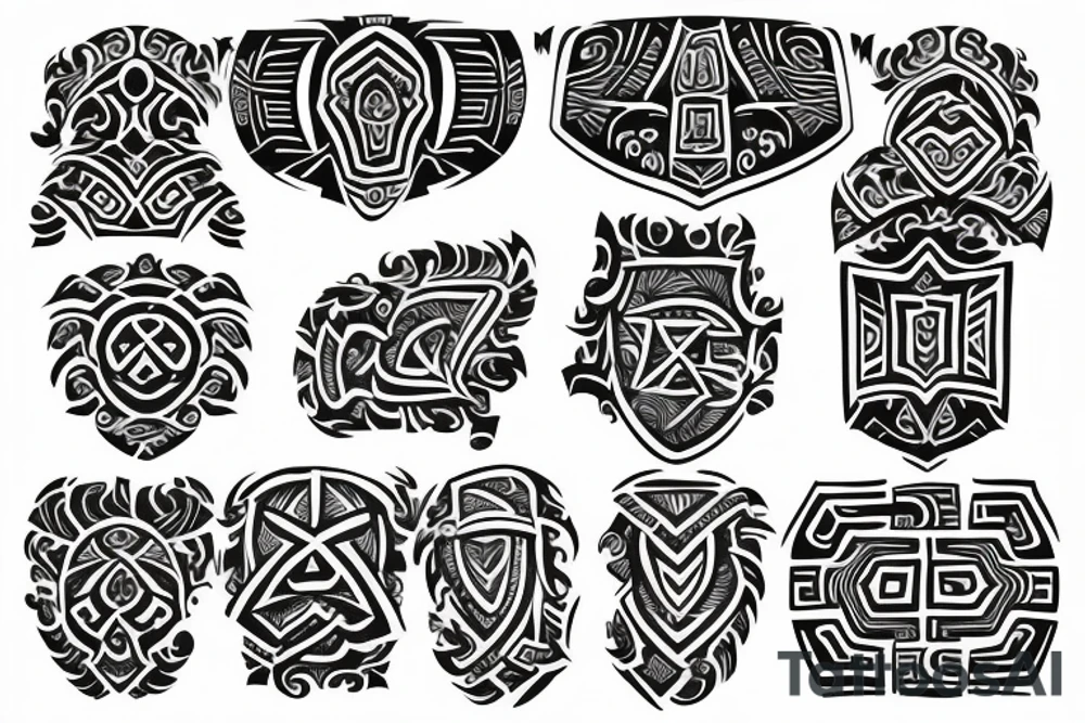 Shield on the back tattoo idea