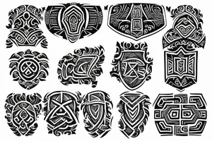Shield on the back tattoo idea