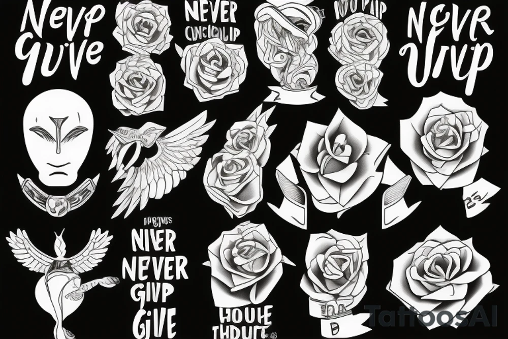 never give up tattoo idea