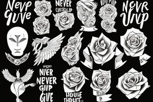 never give up tattoo idea
