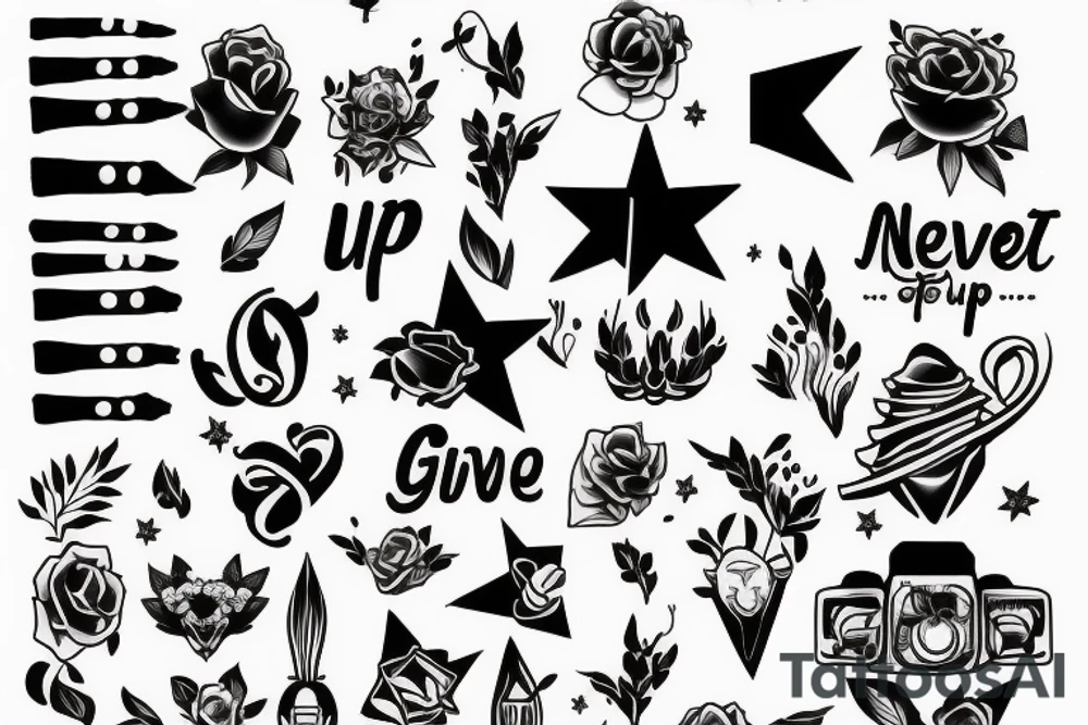 never give up tattoo idea