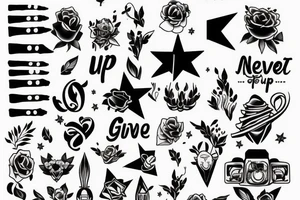never give up tattoo idea