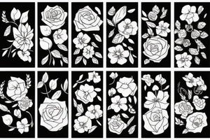 Beautiful, depressed, floral, black, red, abstract tattoo idea